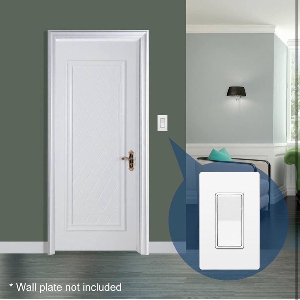 TENZA Decorator Light Switch 50 Pack Single Pole 15A 120-277V White UL Certified - Picture 6 of 9